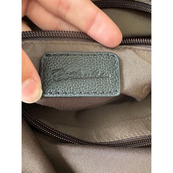 Bostanten LG Black Leather Shoulder Tote Bag Purse Zip Pockets Adjustable Strap - Picture 8 of 13